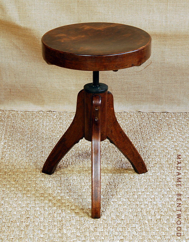 Workshop or piano swiveling stool 50s