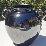 Biot glossy black potiche