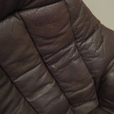 Fauteuil pivotant en cuir, design danois, années 1960, designer : HW Klein, fabrication : Bramin