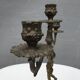 "Il mio bel foco" pair of candlesticks XIXth cherubs 3 torchieres