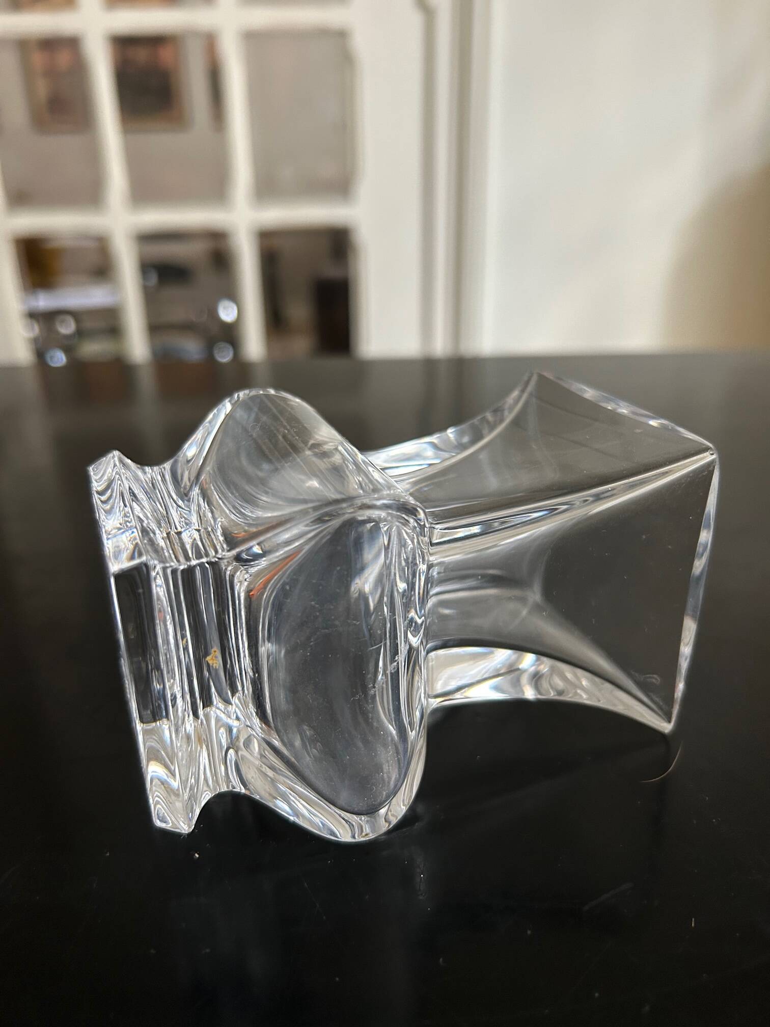 small crystal vase