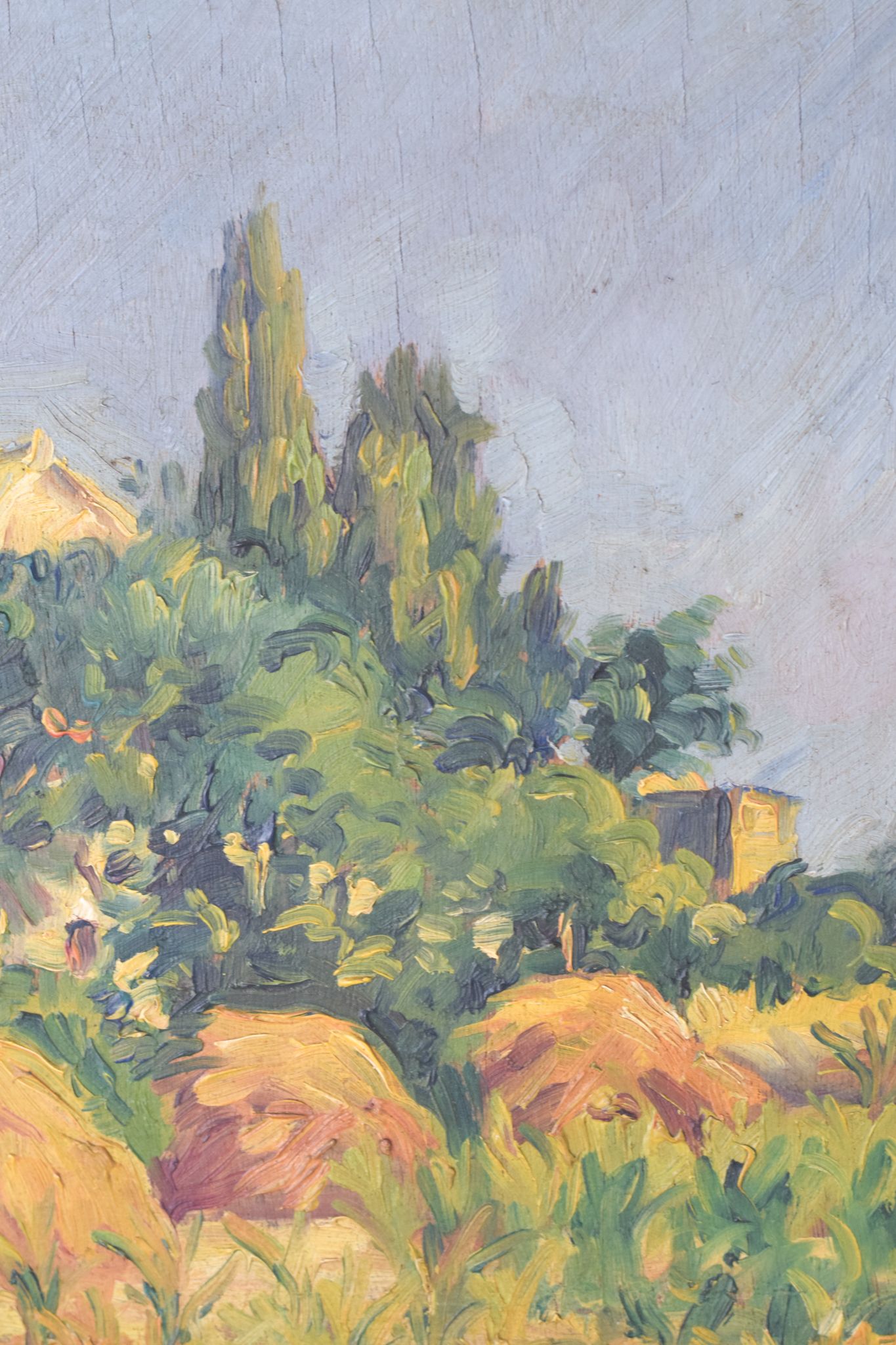 Landscape with village in golden light 'Sant Andreu de Salou'