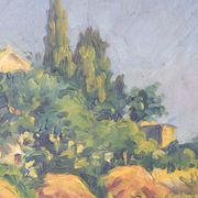 Landscape with village in golden light 'Sant Andreu de Salou'