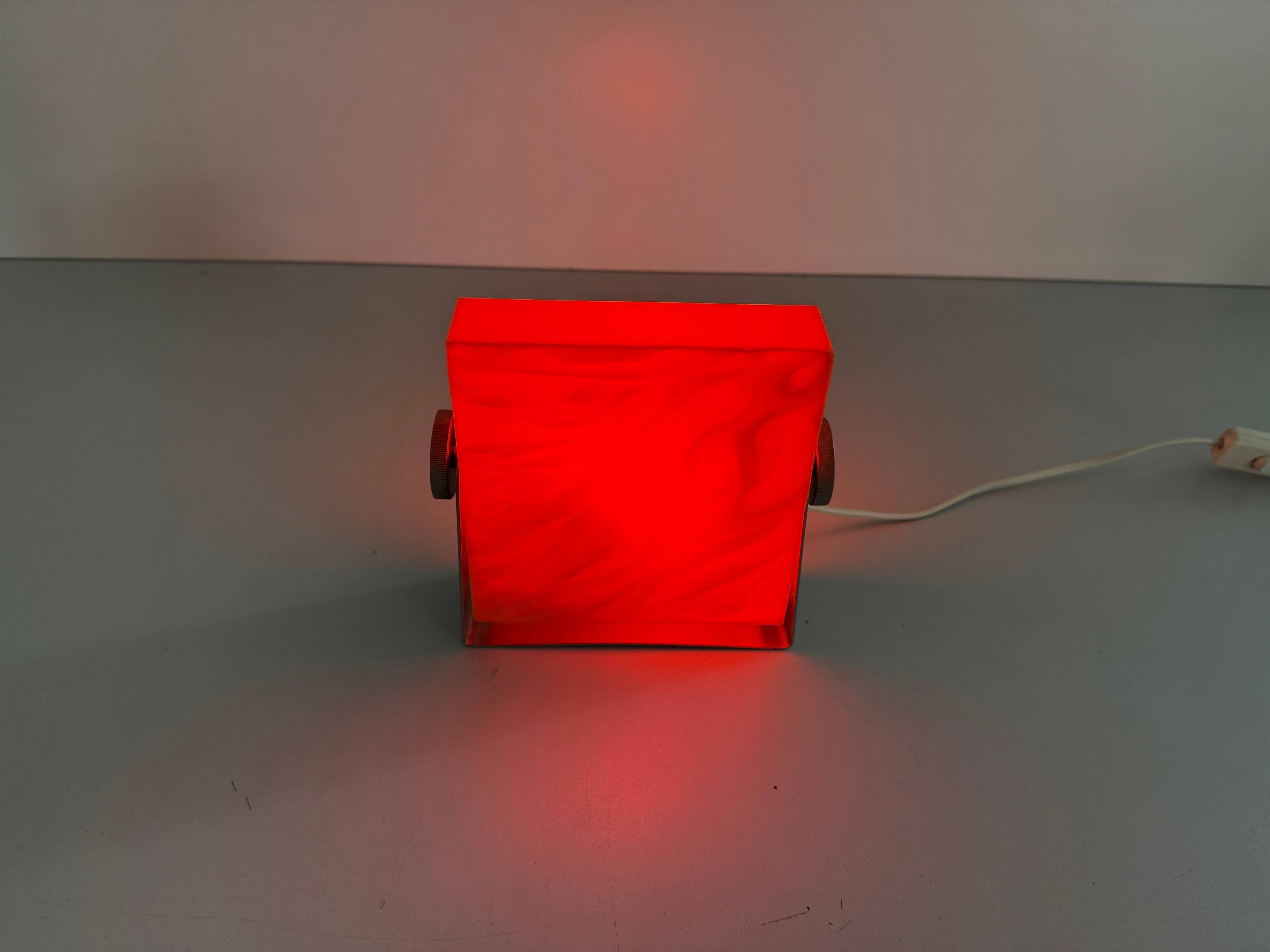 Orange Pop Art ambient night lamp in plexiglass by Uwe Mersch Design, 1970s, Germany.