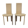 Paire de chaises italiennes Quia en cuir 1970