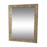 Mirror frame wood plaster carved stucco gilded patinated