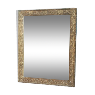 Mirror frame wood plaster carved stucco gilded patinated