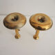 2 antique brass push candle holders
