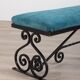 Banc vintage des années 1950 en fer et tissu design italien