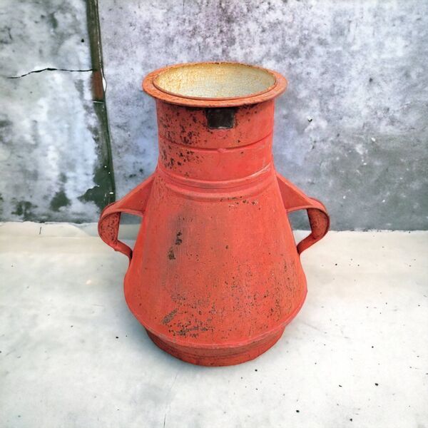 Grande amphore vase ancien tôle émaillée