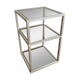 Aluminium and smoked glass side table - 70s