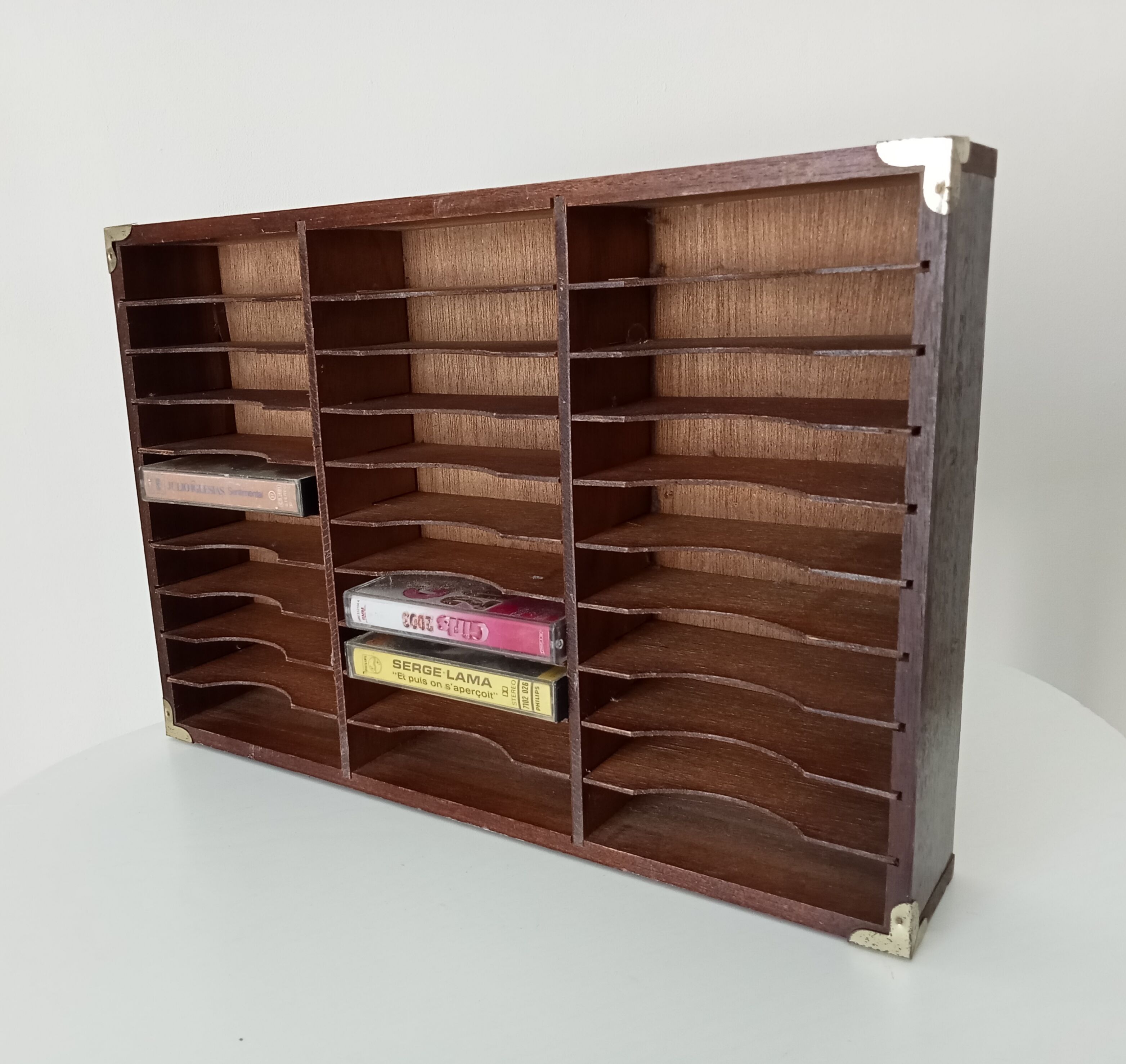 Vintage wall shelf cassette holder 70s/80s