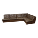 Vintage modular patchwork leather sofa, 1970s