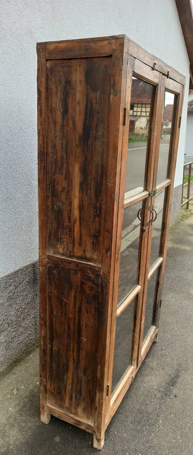 Old wooden glazed cabinet