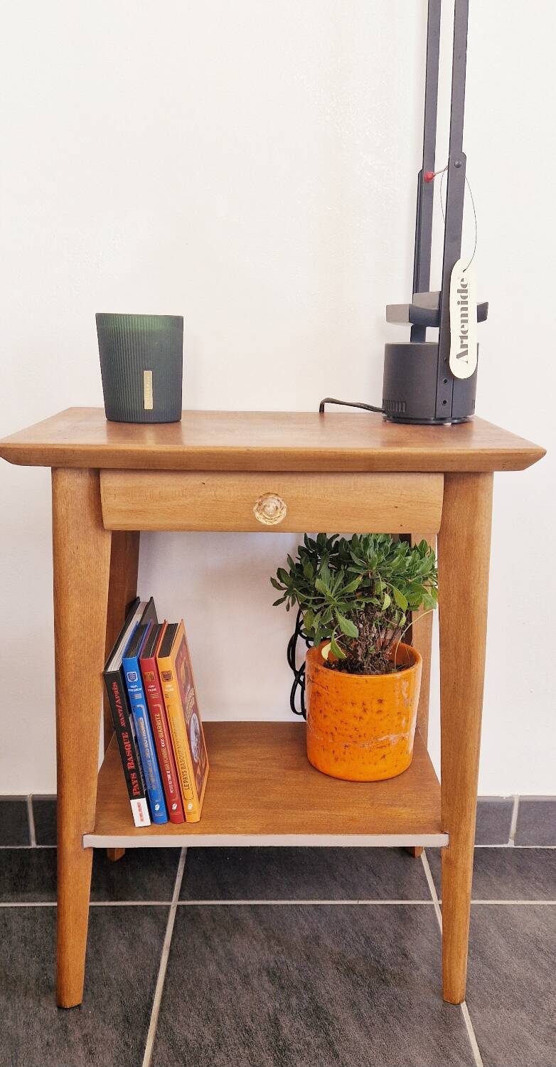 1950s side table with compass legs
