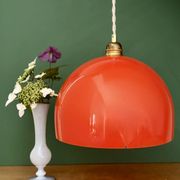 Suspension globe vintage en verre orange