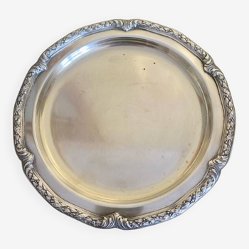 Circular silver metal tray, Victor Saglier 1809-1894