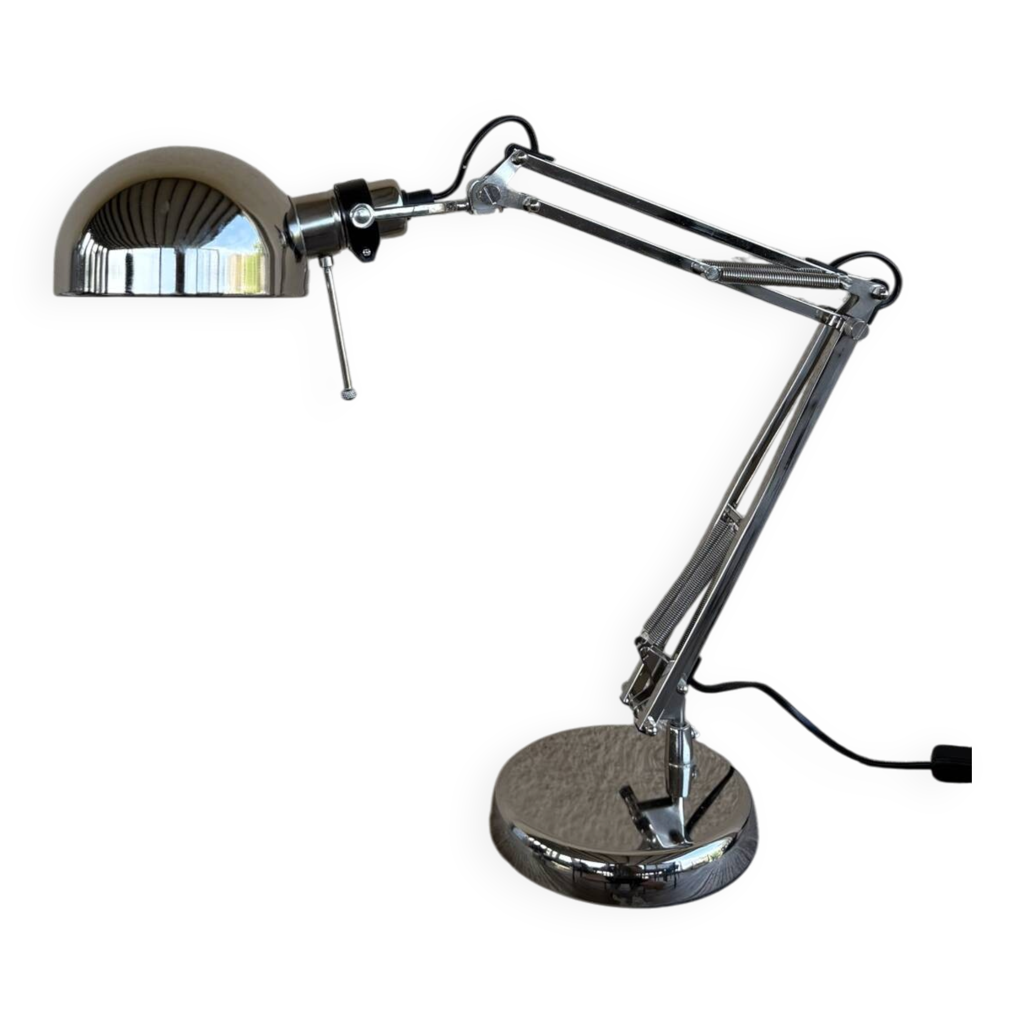 Nickel-plated desk lamp