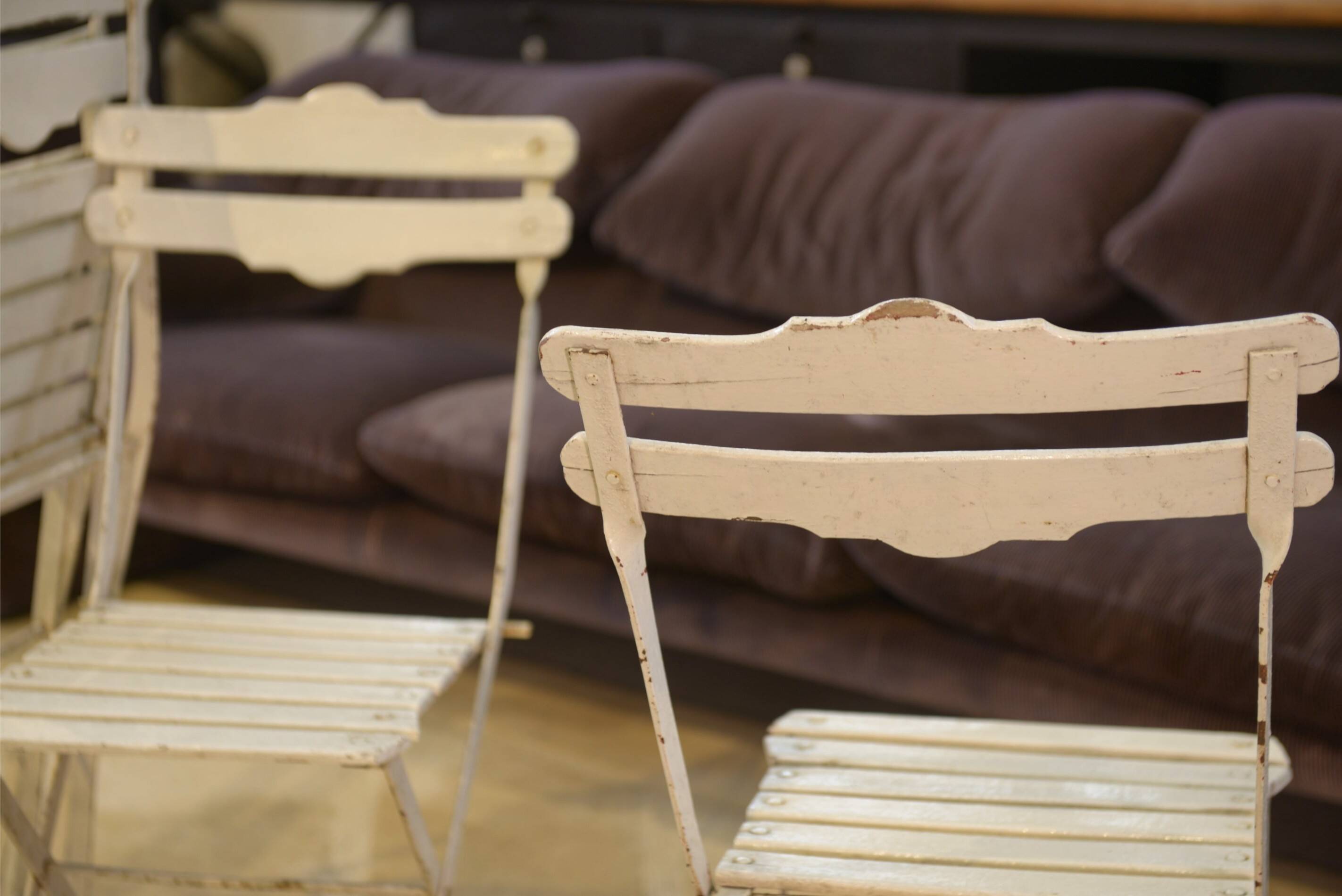 Set of 4 folding garden chairs from the 1960s.