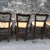 Set of 6 straw bistro chairs