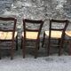 Set of 6 straw bistro chairs