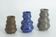 Small collection vases, mid-century modern Scandinavian, in glossy brown and blue stoneware, set of 3.