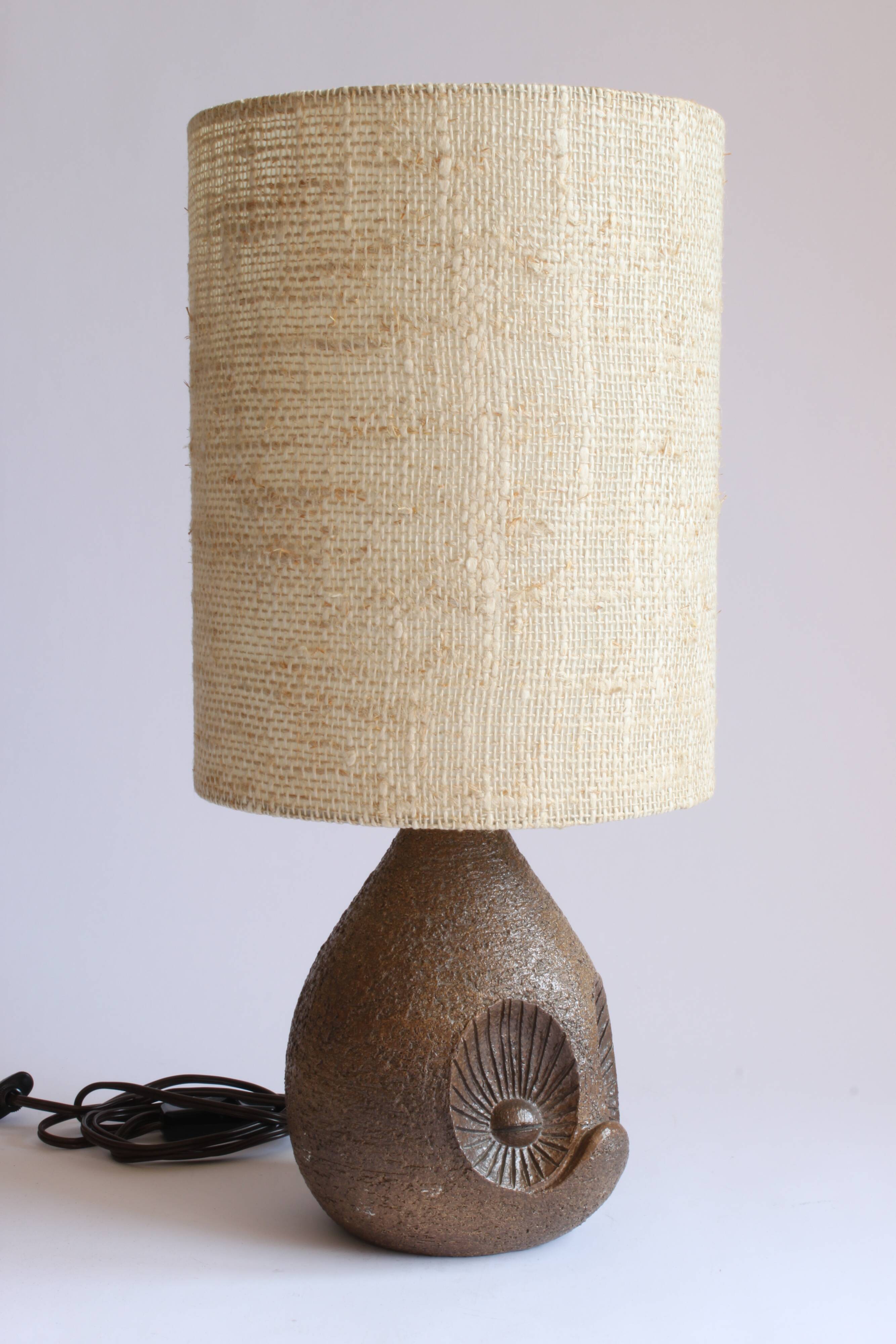 Lampe en céramique hibou de Marius Musarra pour Atelier Maby Jo’s, Vallauris France.