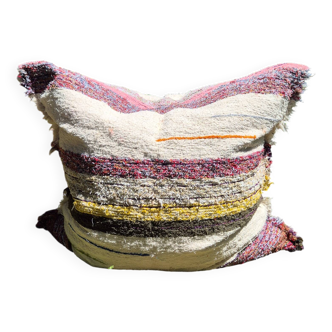 Housse de pouf artisanal - tissé main coton recyclé - 120 x 120