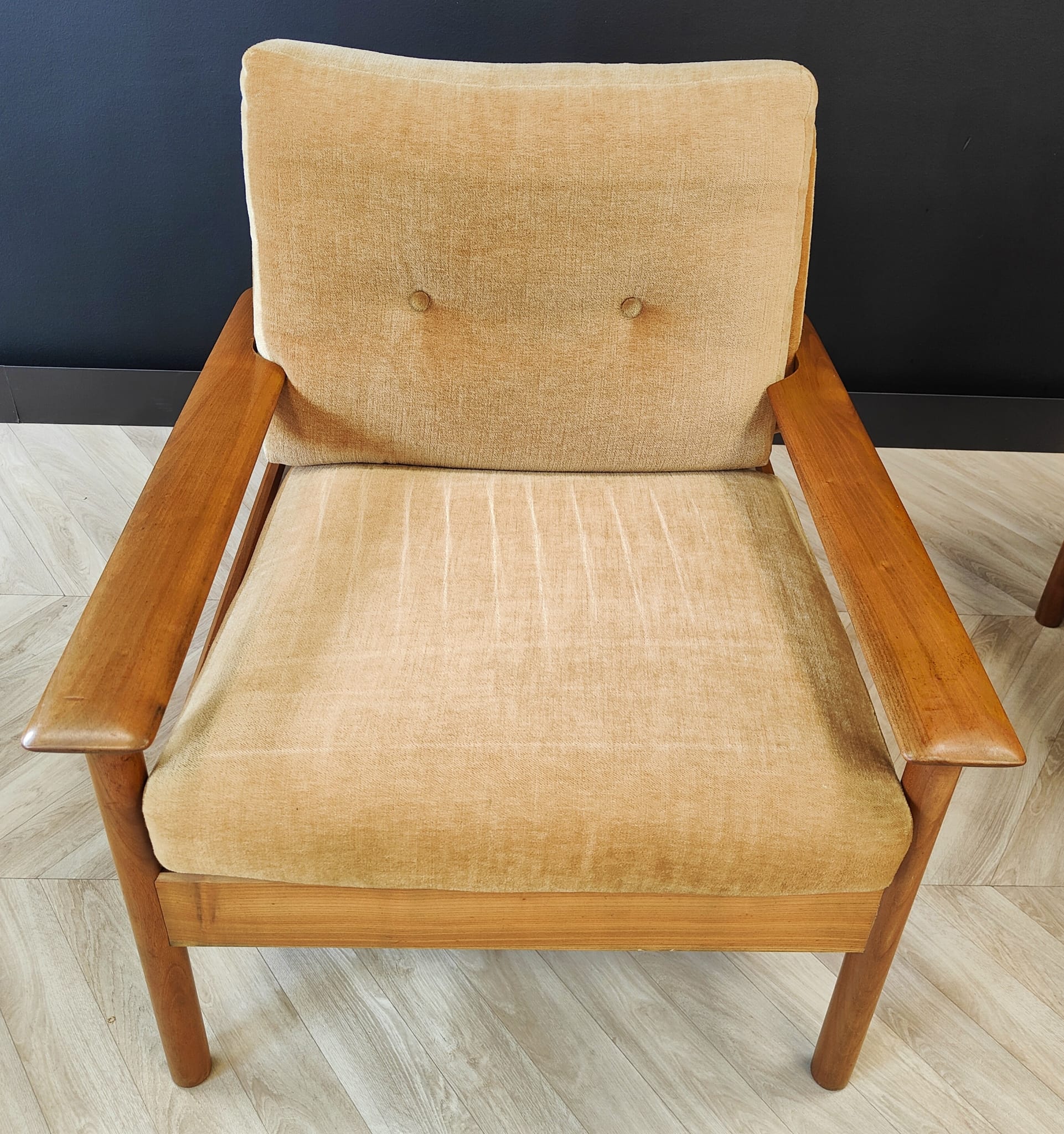 Two mid century armchairs vintage