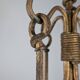 Sculptural Gilded Wrought Iron Fireplace Tool Set, 1960s