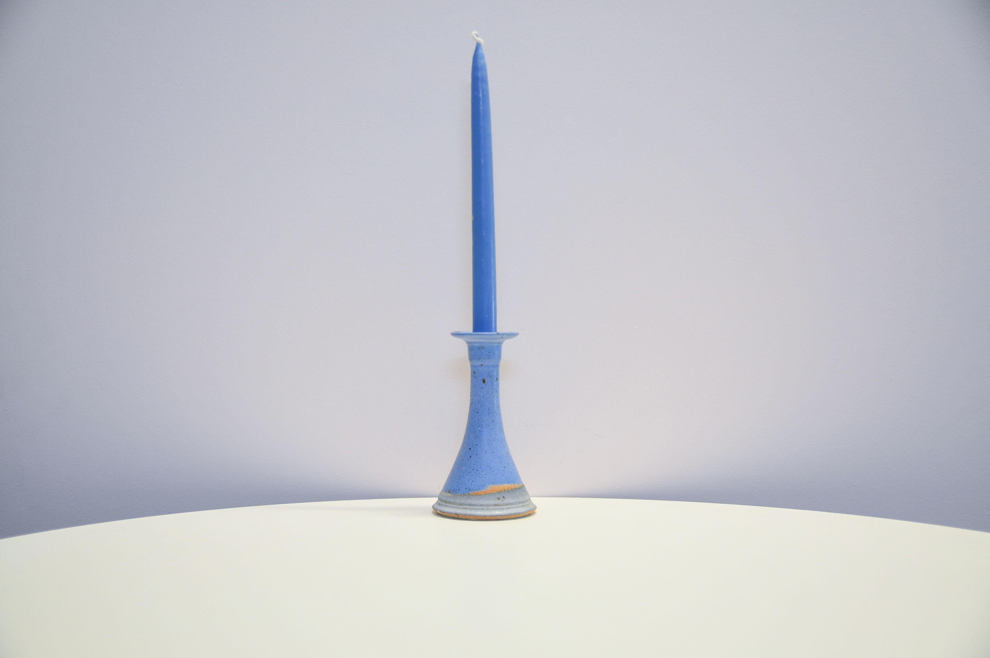Danish vintage light blue ceramic candlestick