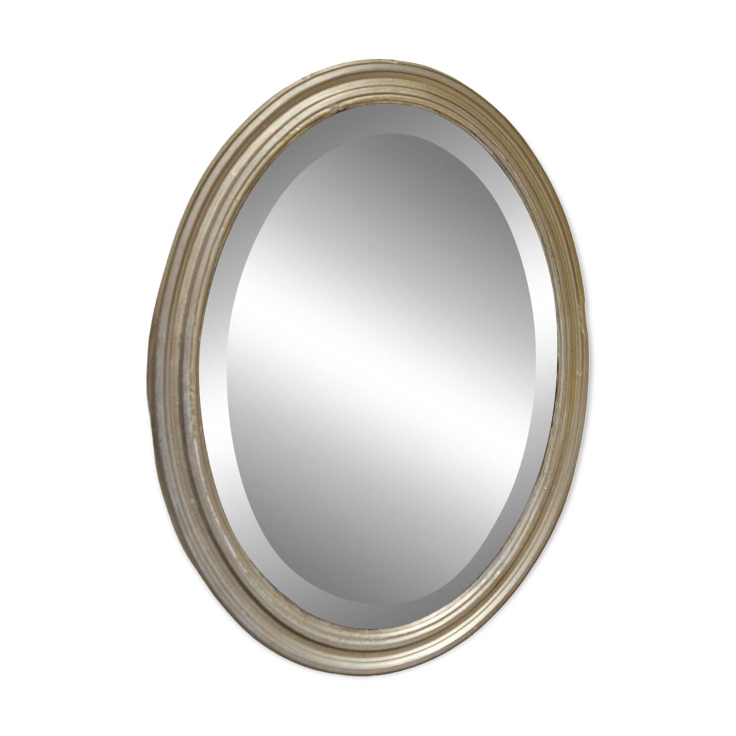Bevelled oval mirror
