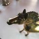 Statuette cheval en bronze doré