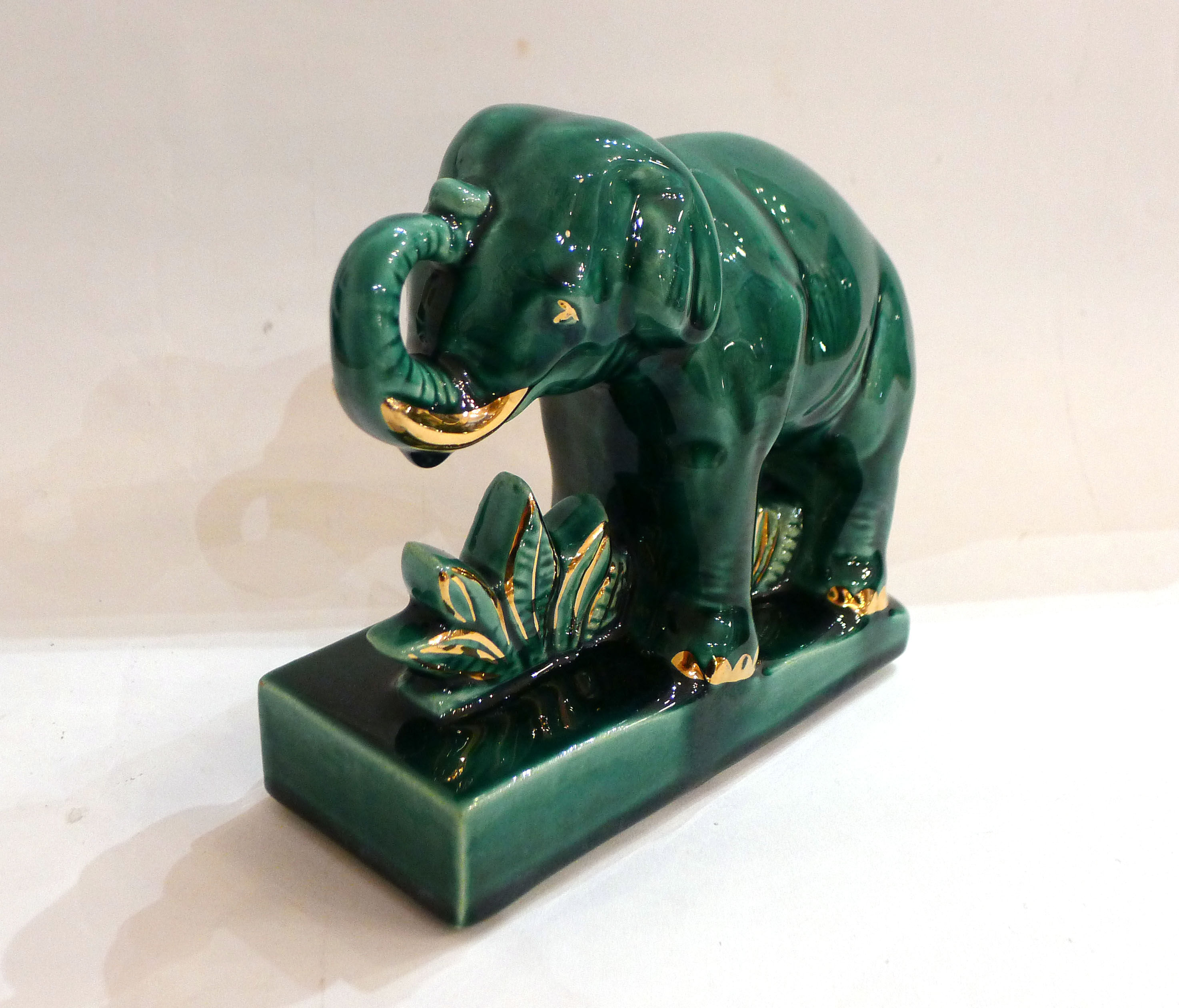Elephant art deco bookends