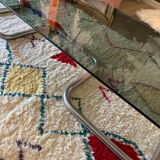 Coffee table chrome and smoked glass