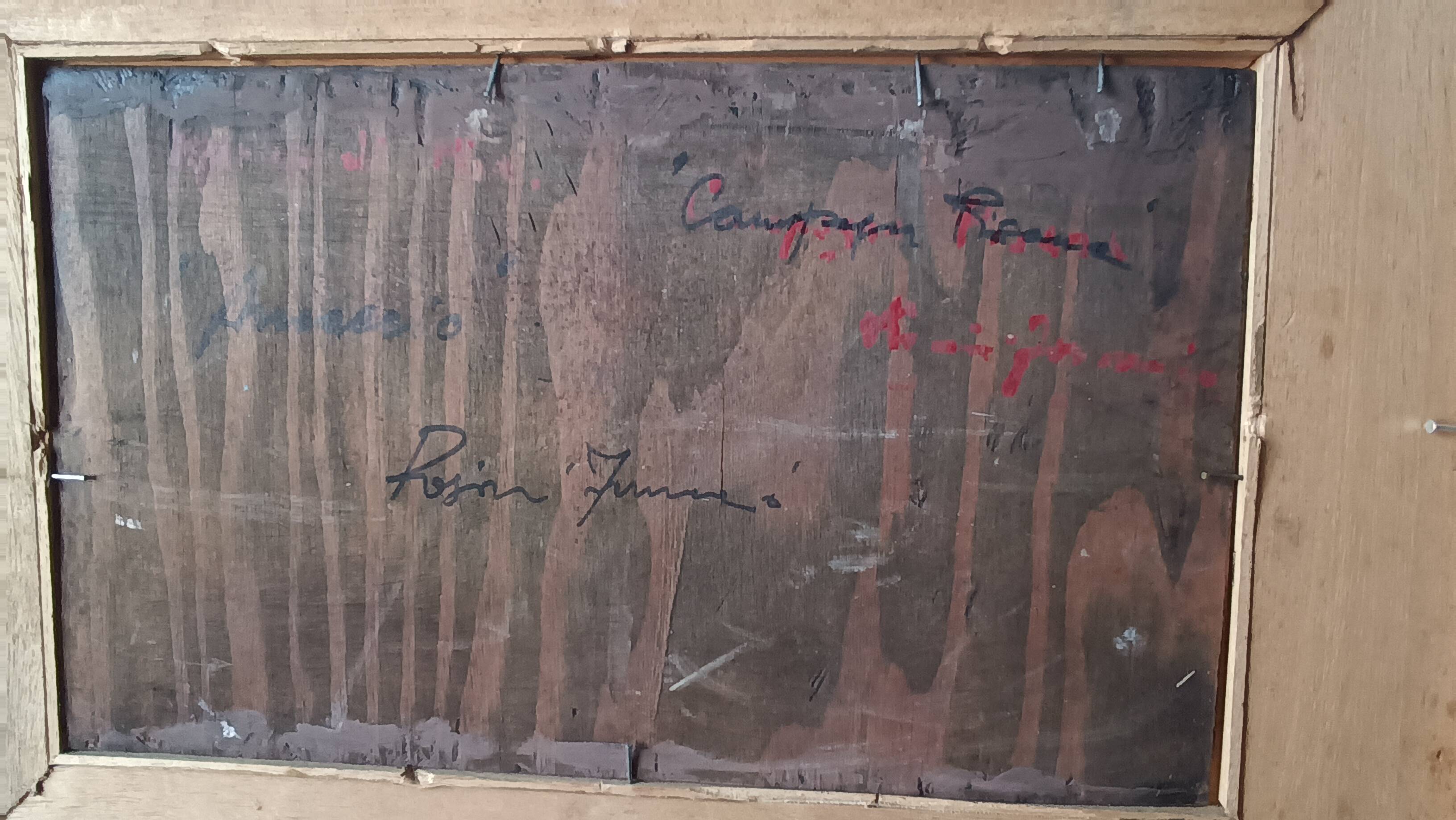 Peinture de paysage Arnaccio Pise années 1950 Ferruccio Rosini (Livourne 1932-2021)