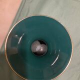 Vase vintage florentin vert et doré fait à la main 1960