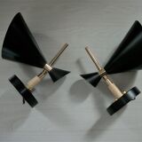 Pair of dialog-form sconces