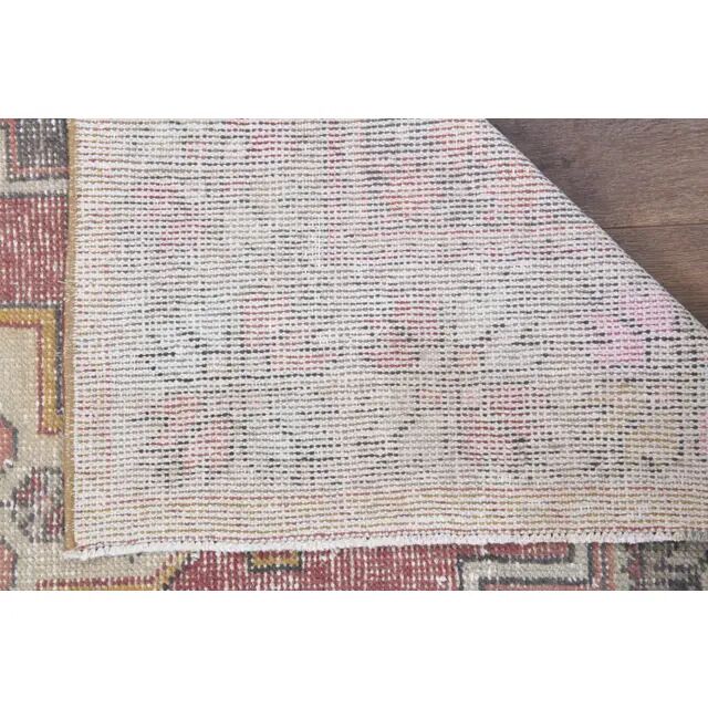 1970s Turkish Oushak Handmade Wool Cotton Pink Area Rug 127x276