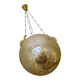Suspension globe en verre dépoli et laiton Doria Leuchten, années 1970