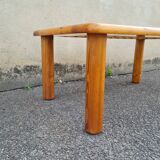 Italian coffee table in pine and glass