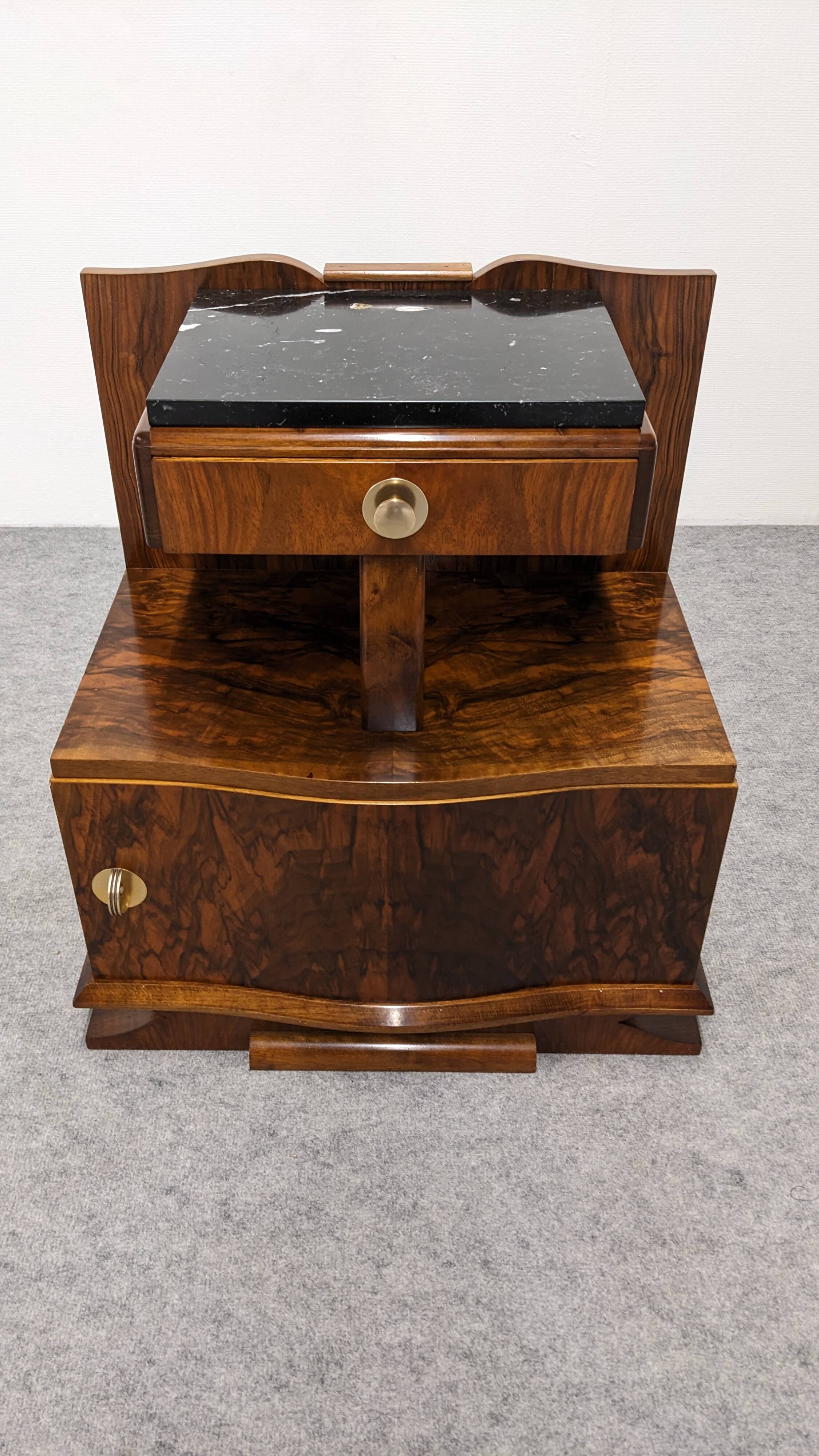 Pair of Art Deco bedside tables in Rio rosewood, France circa 1920