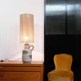 Large ceramic lamp base No. 408-40 and its rope lampshade.