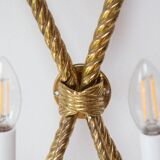 Paire de grandes appliques en laiton doré Noeud
