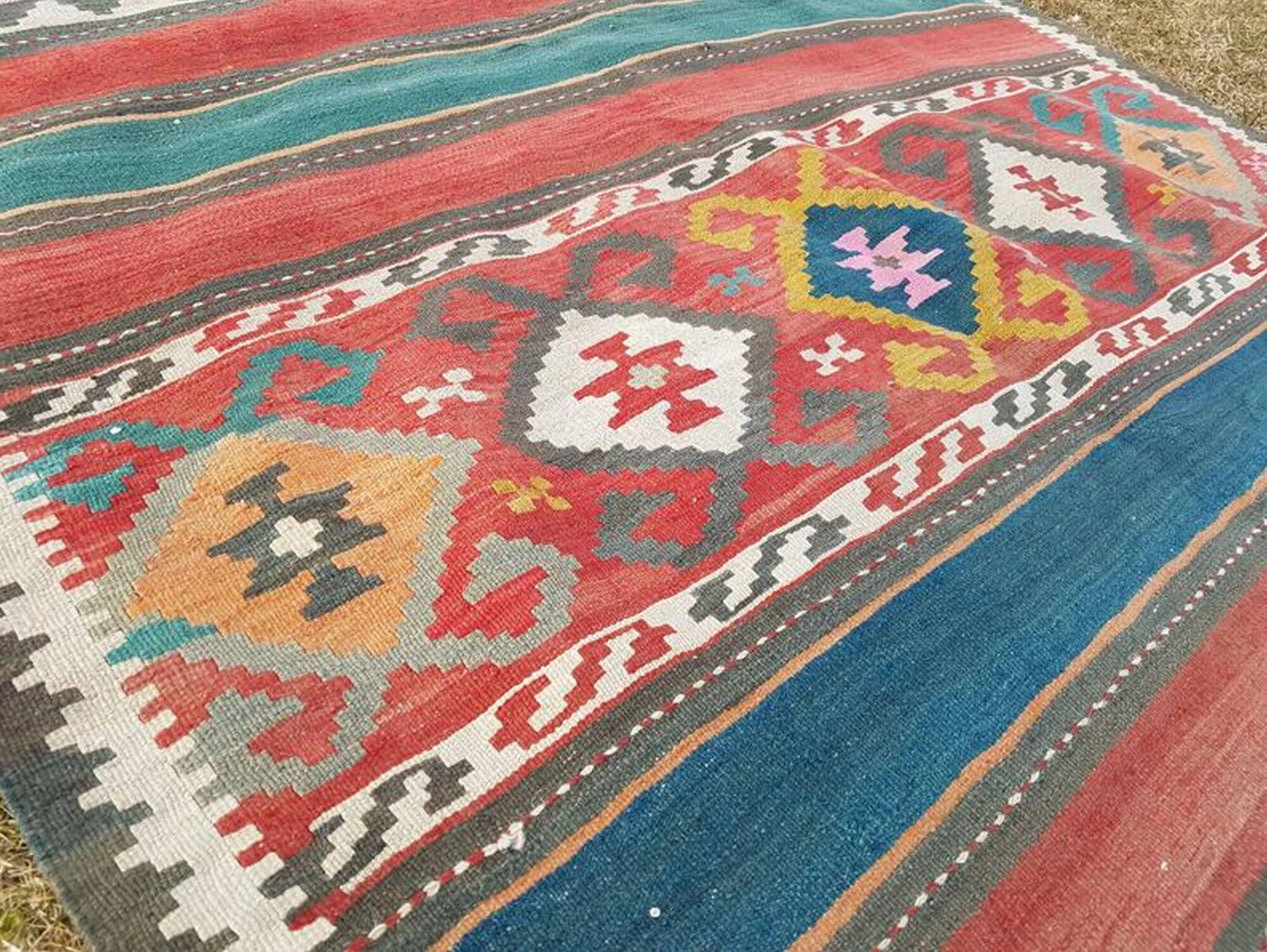 Vintage Turkish hallway rug 154x347 cm