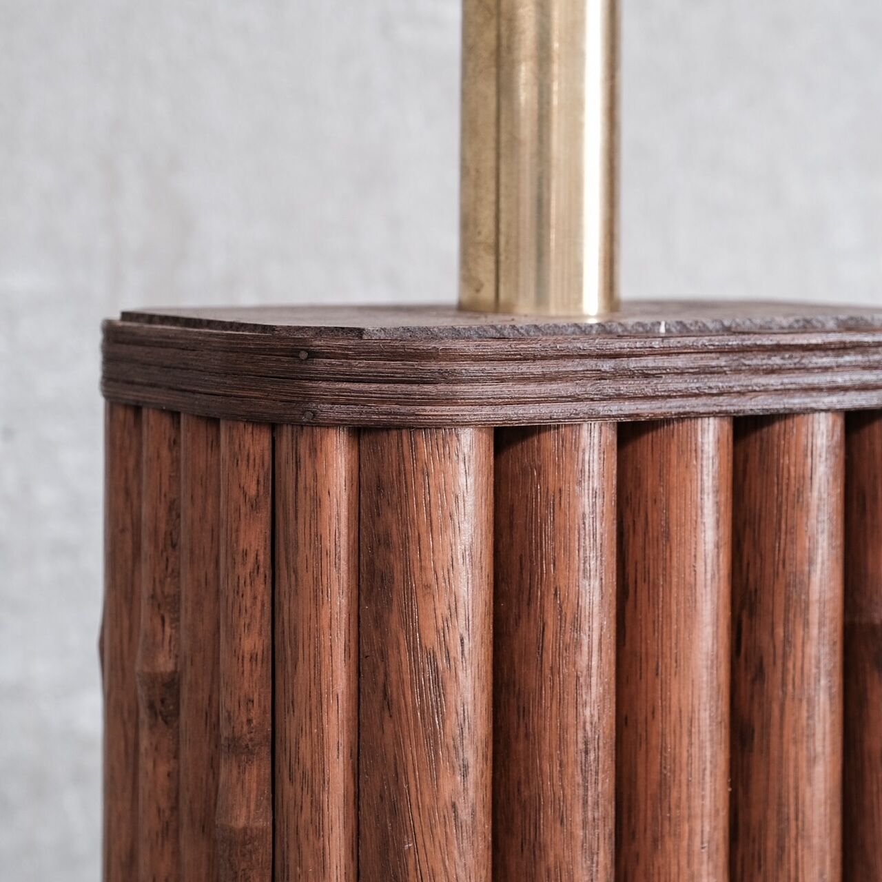 Bamboo and brass french mid-century table lamp