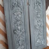 Frontons boiseries bas relief patiné gris
