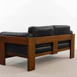Bastiano Leather Sofa in Black by Tobia Scarpa for Gavina / Knoll