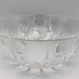 Crystal bowl rounded shape with pattern of carved stars - 23 cm