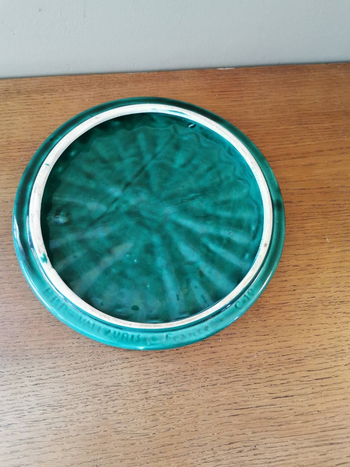 Vintage slip coaster signed FPP Vallauris